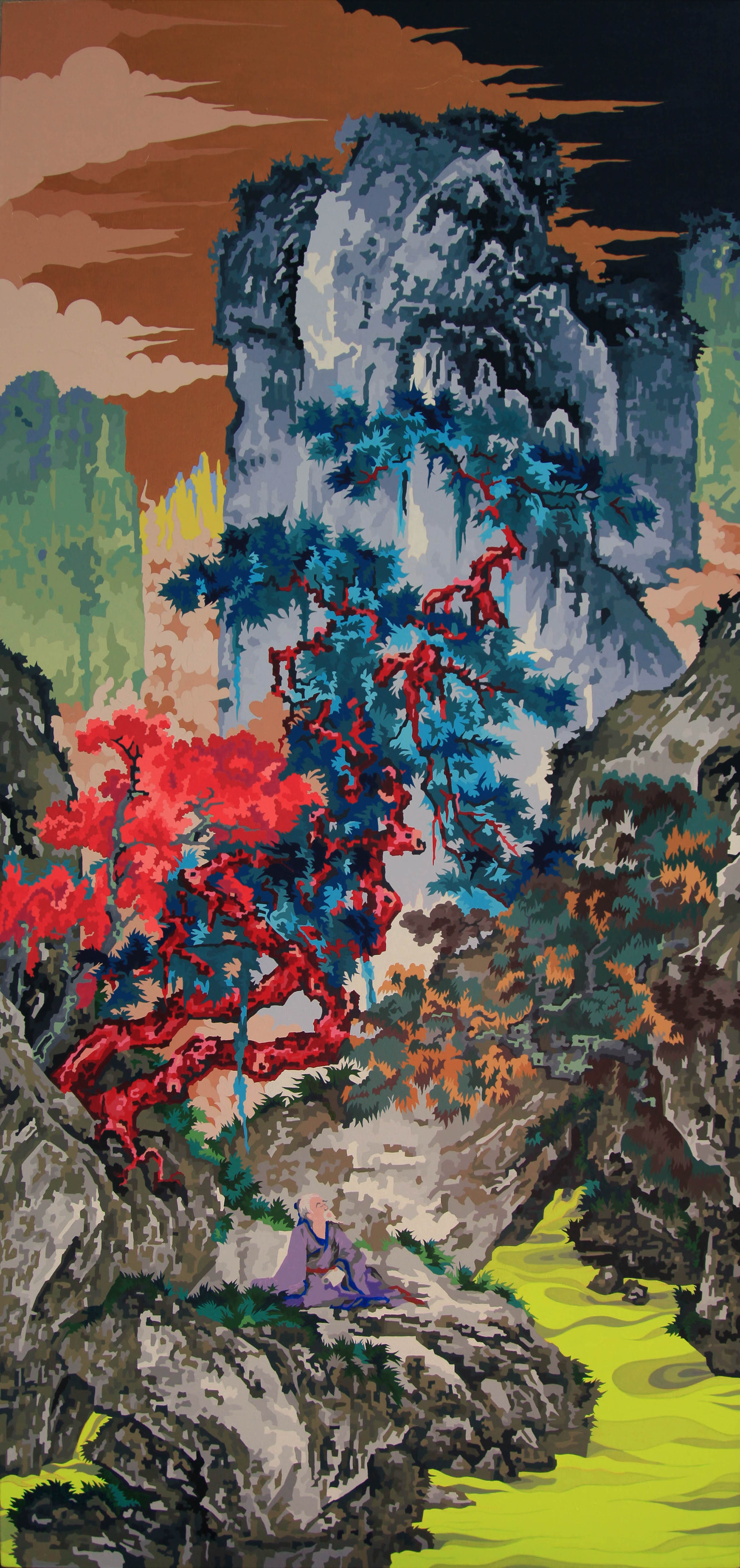 兰益~LAN-Yi【乌托邦风景10号~Utopia Paysage NO.10】，180x85cm，布面丙烯、乙烯、金漆、银漆，2012年的副本.jpg